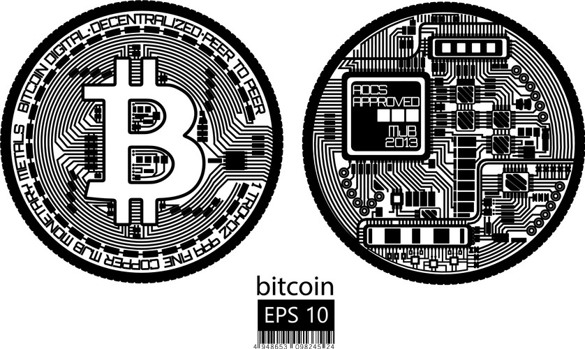 Bitcoin. Physical Bit Coin. Digital Currency. Cryptocurrency. Double ...