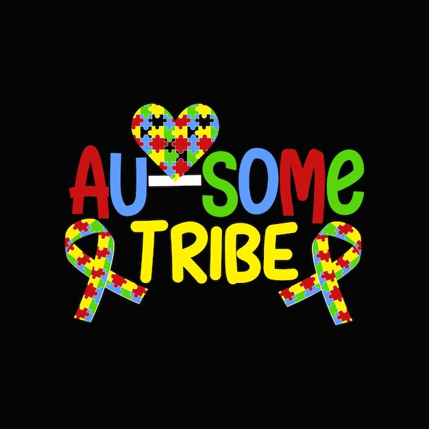 Vibrant Puzzle Heart and Ribbons Celebrating Autism Awareness | Jiffy ...