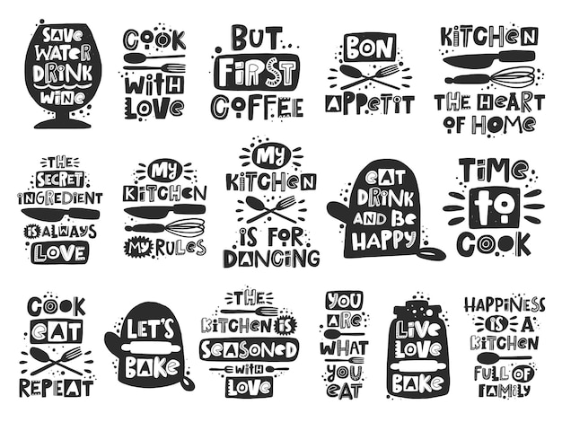 Diverse Collection of Quirky Kitchen-Themed Typography Art | Jiffy Designs