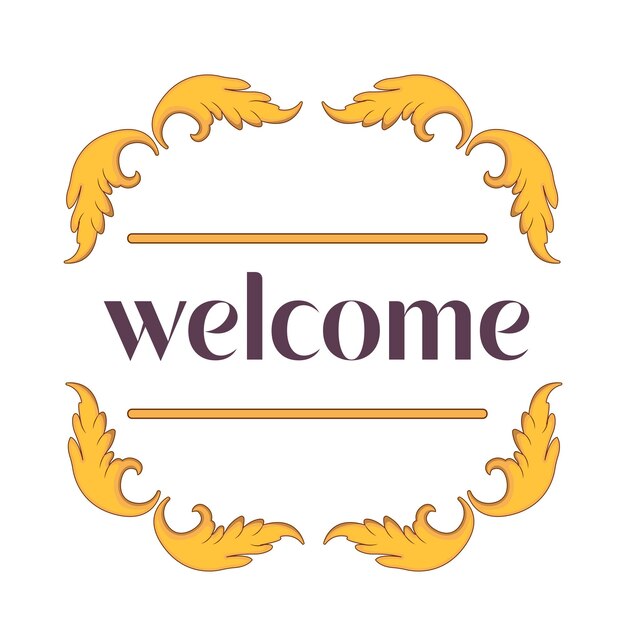 Ornate Welcome Sign with Flourishing Accents | Jiffy Designs