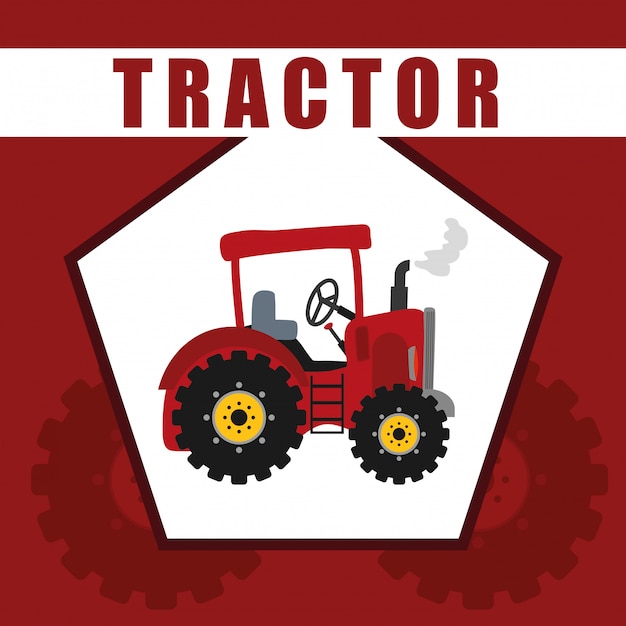 Iconic Red Tractor in Detailed Hexagon Emblem | Jiffy Designs