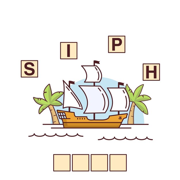 Whimsical Pirate Ship Illustration with Playful Symbols | Jiffy Designs
