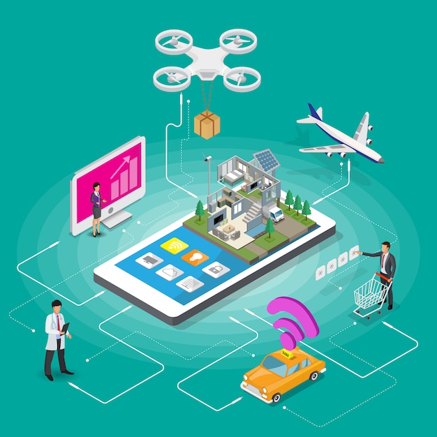 Futuristic Cityscape Delivered by Drone on Smartphone | Jiffy Designs