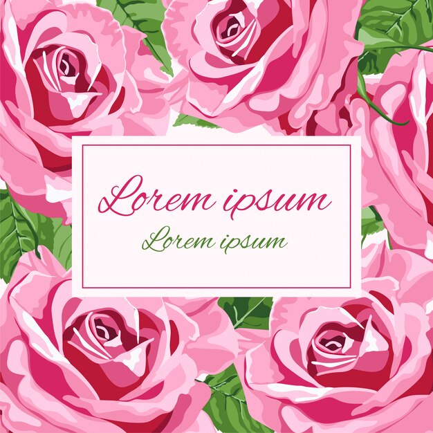Vibrant Pink Roses with Elegant Calligraphic Text Frame | Jiffy Designs