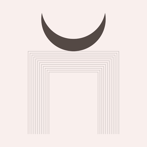 Minimalist Crescent Moon and Geometric Arches | Jiffy Designs