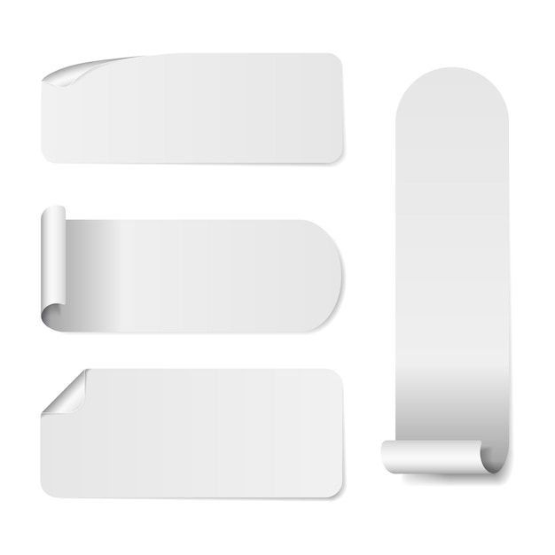 Minimalist White Banners and Stickers with Curved Edges | Jiffy Designs