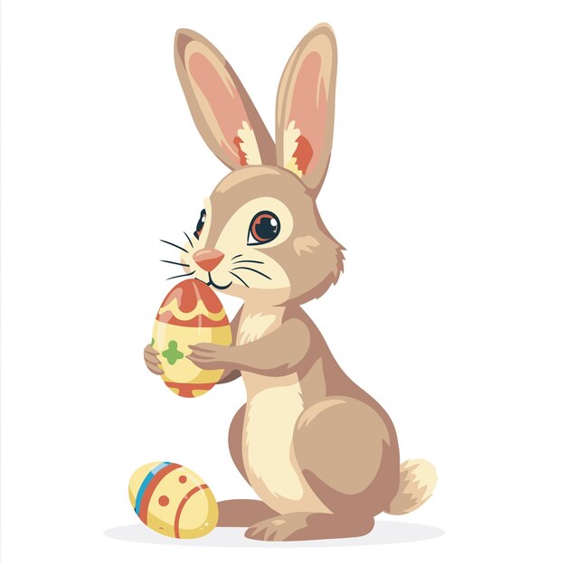 Adorable Bunny Holding Colorful Easter Egg | Jiffy Designs