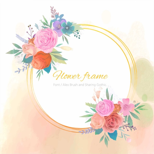 Elegant Floral Frame with Vibrant Blooms | Jiffy Designs
