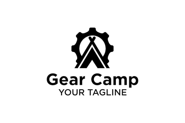 Rugged Gear Camp Logo with Tent Icon | Jiffy Designs