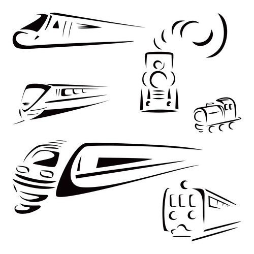 Shapes Of Different Trains On White | Jiffy Designs