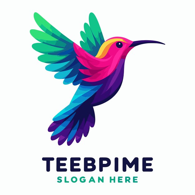 Vibrant Hummingbird in Striking Geometric Art Style | Jiffy Designs