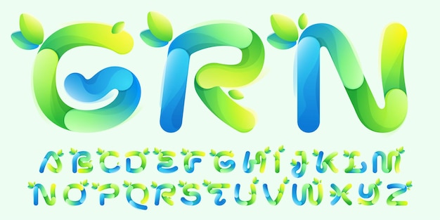 Vibrant 3D Lettering with Leafy Accents and Alphabet Set | Jiffy Designs