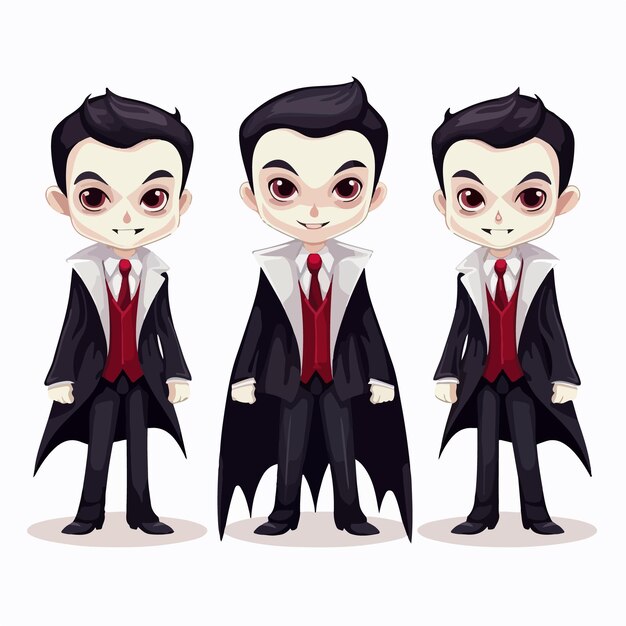 Charming Trio of Dapper Vampire Businessmen in Suits | Jiffy Designs