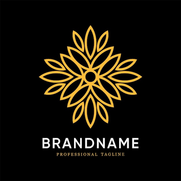 Elegant Golden Floral Emblem on Sleek Black Background | Jiffy Designs
