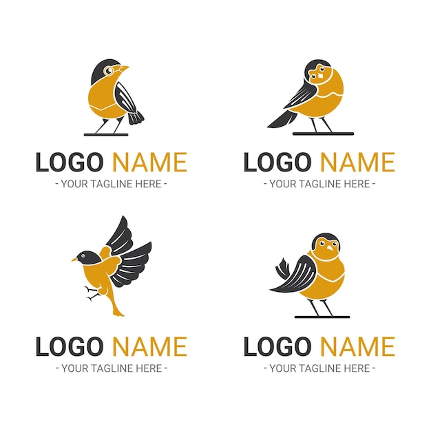 Vibrant Bird Logos: Stylized Songbirds in Geometric Art | Jiffy Designs