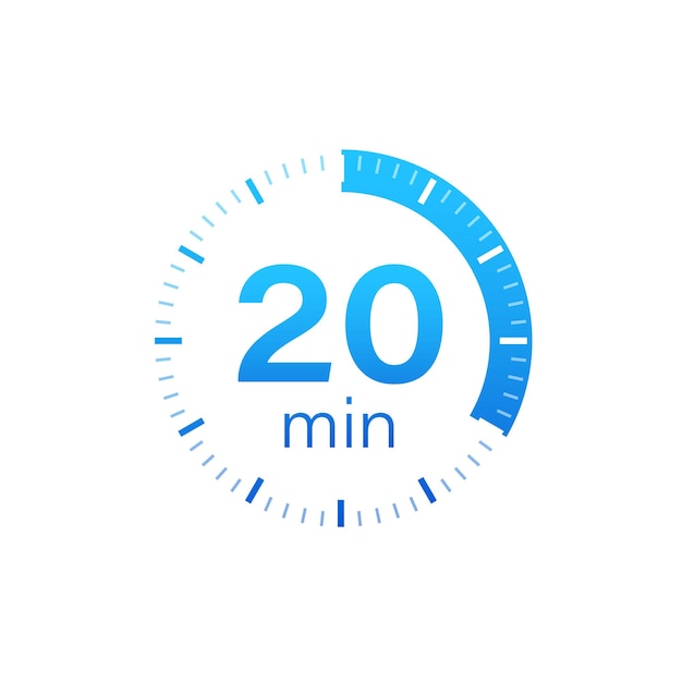 Vibrant 20-Minute Timer Illustration for Productivity | Jiffy Designs