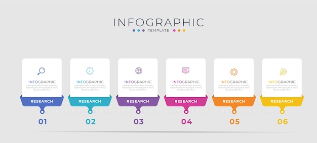 Vibrant Infographic Timeline with Geometric Shapes and Numbered Steps ...