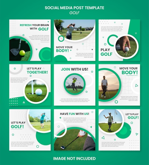 Diverse Golf-Themed Social Media Post Collection | Jiffy Designs