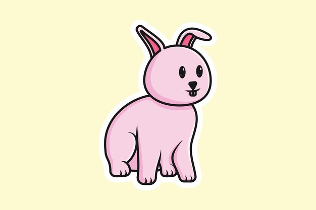 Adorable Cartoon Rabbit with Cute Facial Features | Jiffy Designs