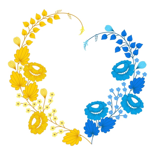 Vibrant Floral Wreath with Yellow and Blue Blooms | Jiffy Designs