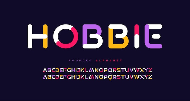 Vibrant Rounded Alphabet with Playful Geometric Shapes | Jiffy Designs