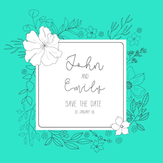 Elegant Floral Frame with Handwritten Wedding Invitation | Jiffy Designs