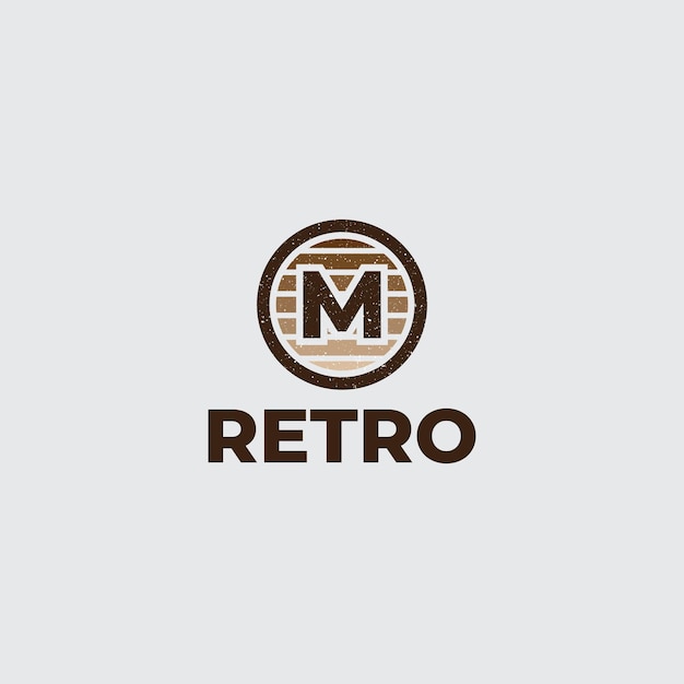 Vintage-Inspired Retro 'M' Logo Design with Textured Backdrop | Jiffy ...