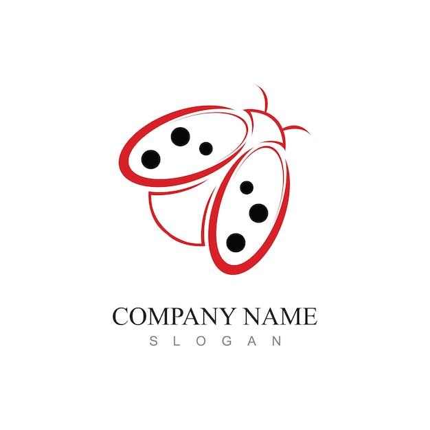Stylized Ladybug Logo with Company Name and Slogan | Jiffy Designs