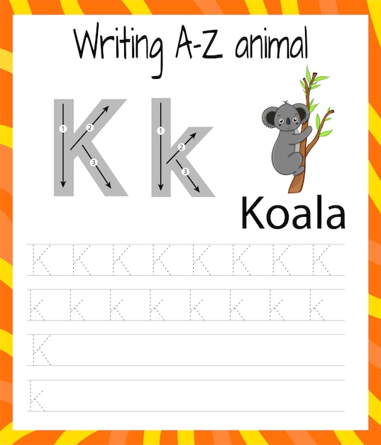 Adorable Koala Illustration for Writing Practice | Jiffy Designs