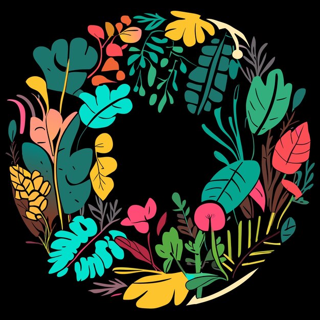 Vibrant Floral Wreath of Tropical Leaves and Blooms | Jiffy Designs