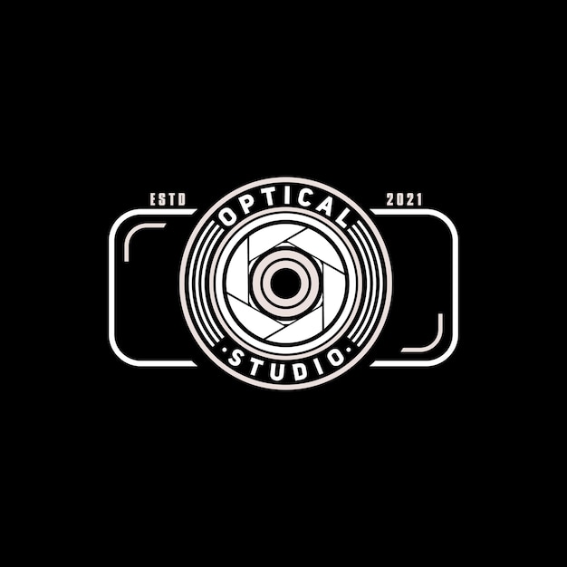 Vintage Camera Logo in Black and White Style Jiffy Designs