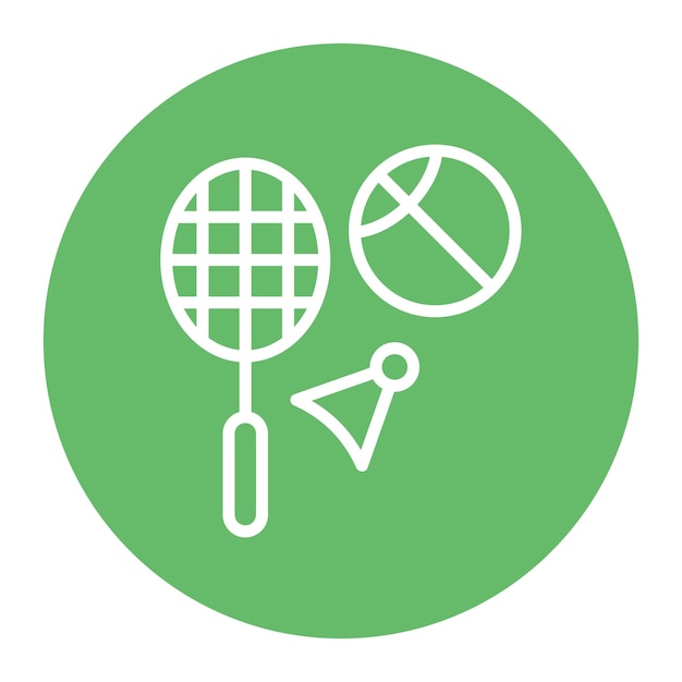 Minimalist Racket and Ball Sports Icon on Green Background | Jiffy Designs