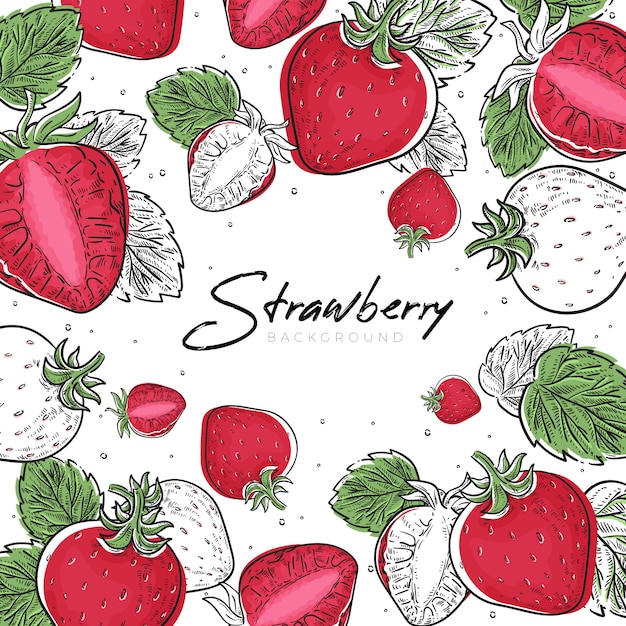 Vibrant Strawberry Illustration with Hand-Drawn Elements | Jiffy Designs