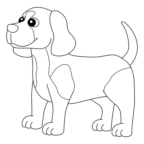A Cute And Funny Coloring Page Of A Beagle. Provides Hours Of Coloring ...