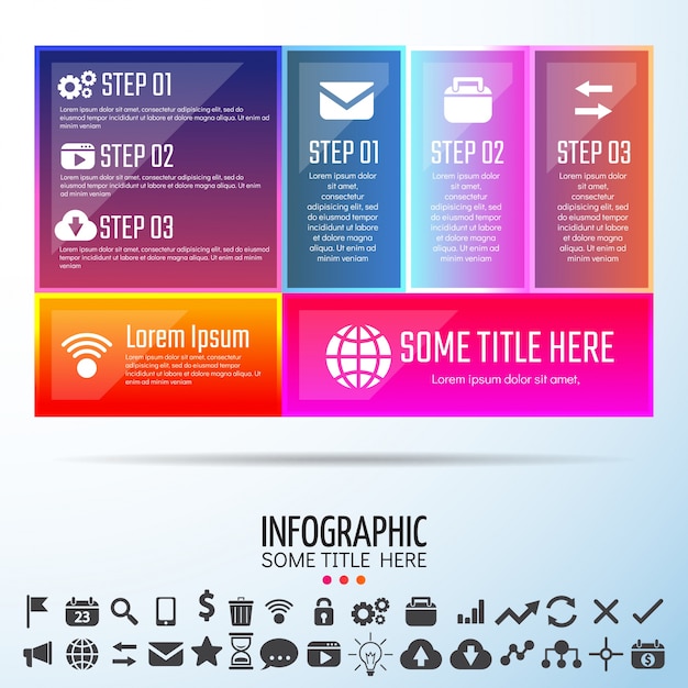 Vibrant Infographic Template with Process Steps and Icons | Jiffy Designs