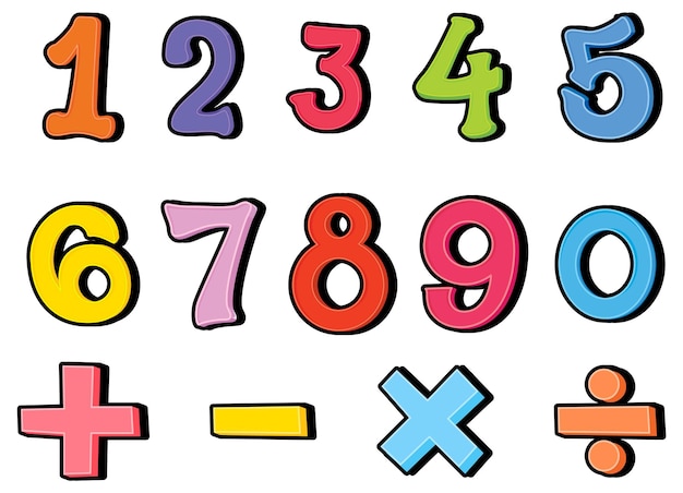 Vibrant Collection of Playful Numerical and Mathematical Symbols ...