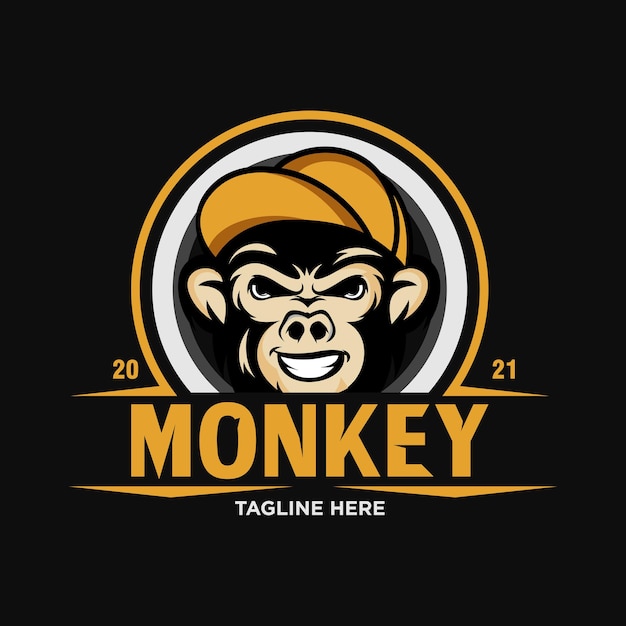 Playful Primate Mascot in Vibrant Circle Logo | Jiffy Designs