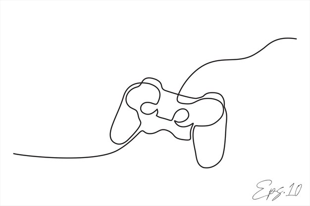 Minimalist Continuous Line Art of a Game Controller | Jiffy Designs