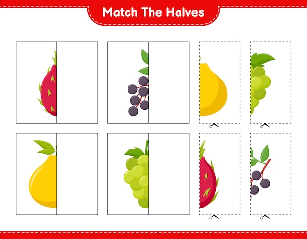 Colorful Fruit Collection: Match the Halves | Jiffy Designs