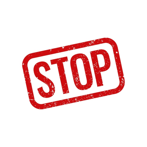 Bold Red Stop Sign with Textured Rubber Stamp Effect | Jiffy Designs