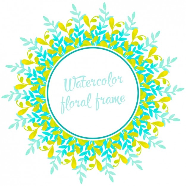 Vibrant Watercolor Floral Wreath with Circular Text Frame | Jiffy Designs