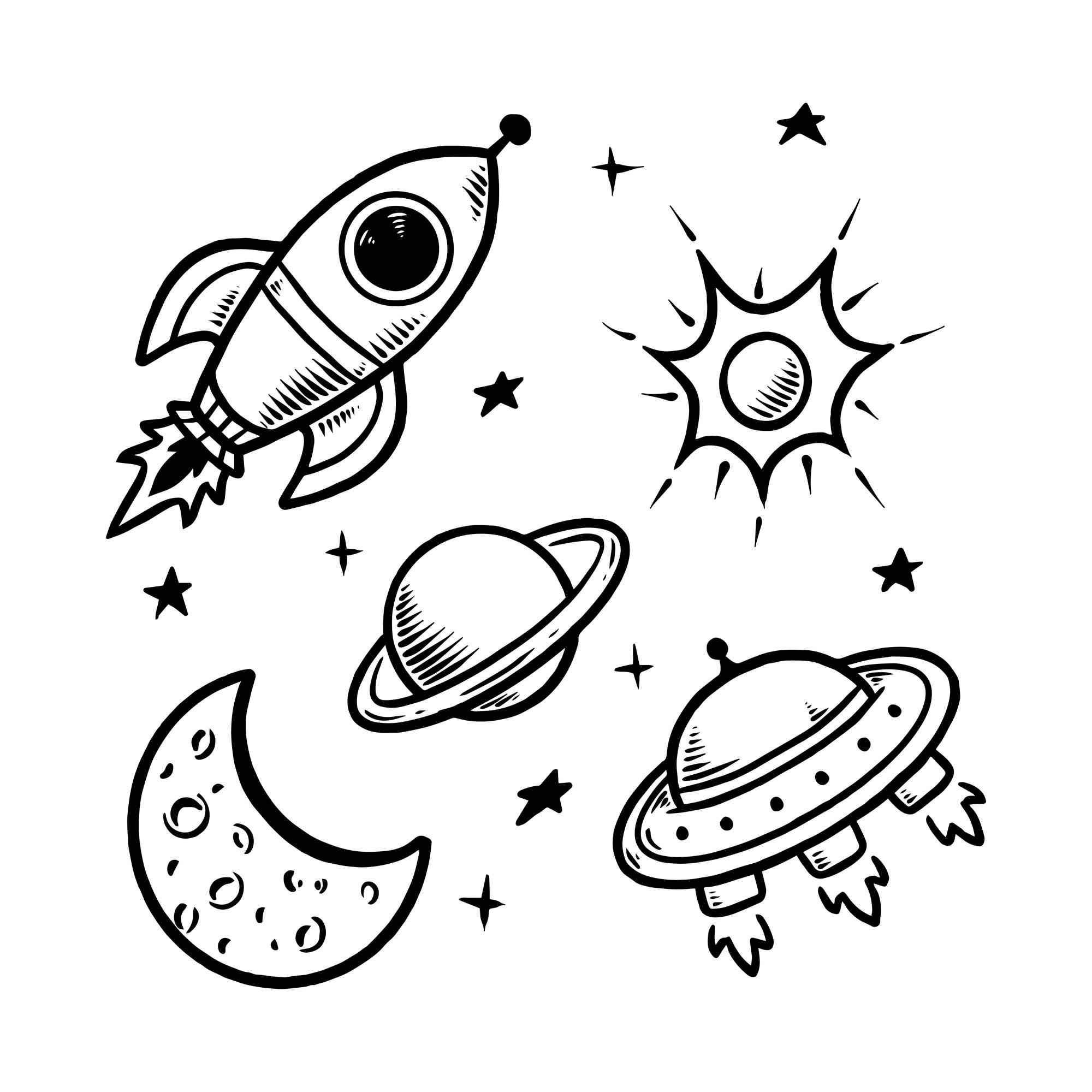 Vibrant Space-Themed Graphic Elements Collection | Jiffy Designs