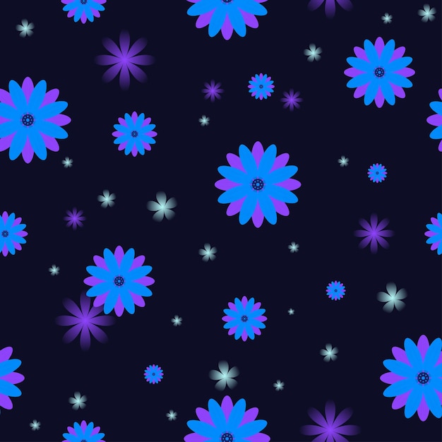 Vibrant Floral Burst on Starry Night Sky Background | Jiffy Designs