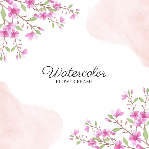 Delicate Pink Watercolor Floral Frame on Soft Background | Jiffy Designs
