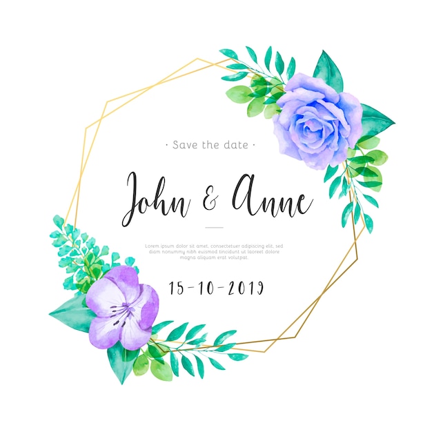 Elegant Floral Frame with Couple's Names and Wedding Date | Jiffy Designs