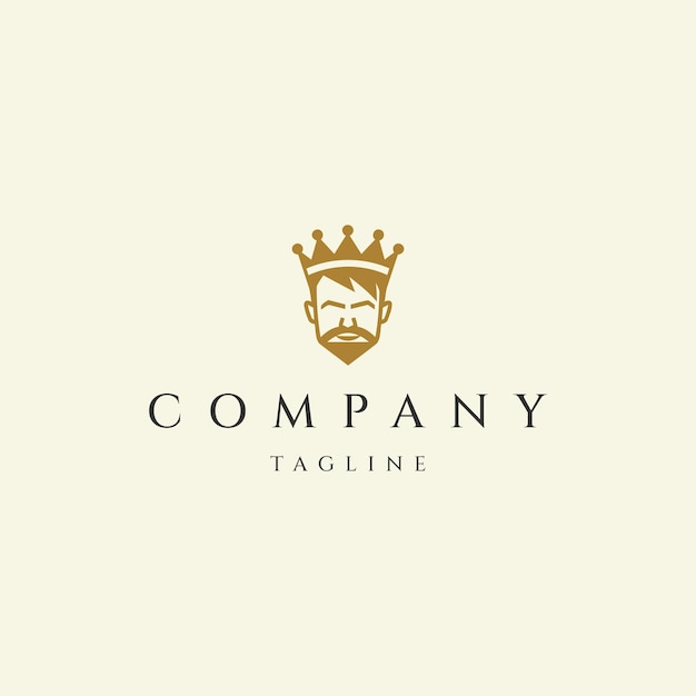 Regal Gentleman with Crowned Visage in Elegant Emblem | Jiffy Designs