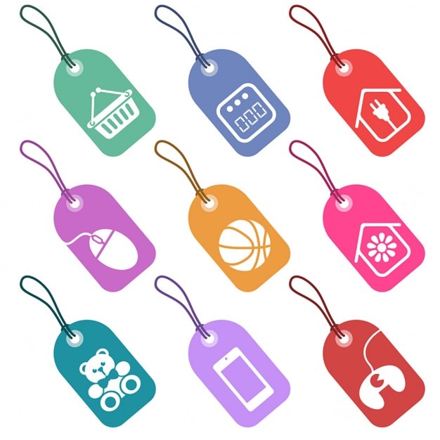 Vibrant Icon Tags with Various Symbols for Multiple Purposes | Jiffy ...