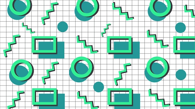 Retro Geometric Patterns in Vibrant Green Tones | Jiffy Designs