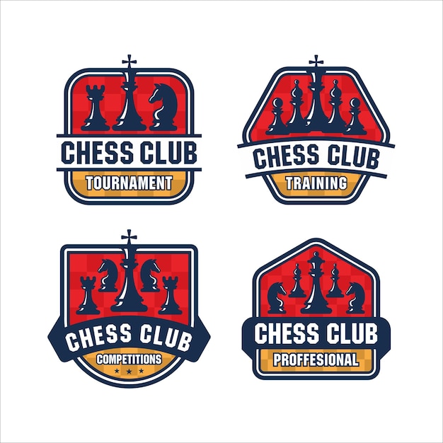 Diverse Chess Club Emblems with Iconic Silhouettes | Jiffy Designs