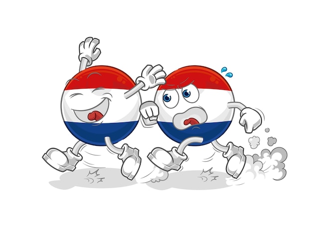 Comical Dutch Flags Running and Cheering Playfully | Jiffy Designs